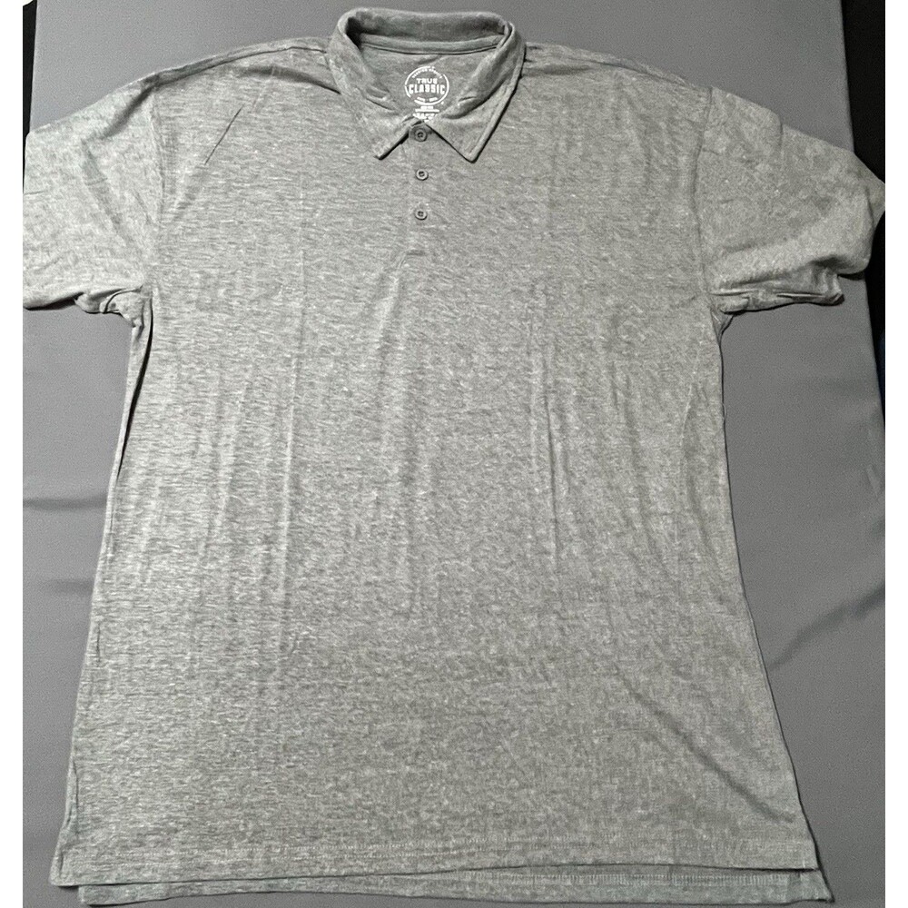 True Classic Short Sleeve Polo Size XL Grey